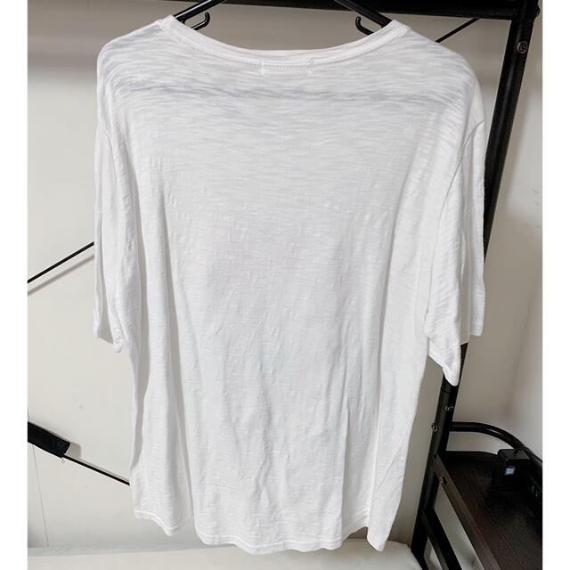 白半袖Ｔシャツ　立体フラワーパール香水柄　カットソー レディースのトップス(Tシャツ(半袖/袖なし))の商品写真