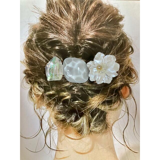 受注776 ミニヘアクリップ ハンドメイド ヘアアクセサリー フラワー 5