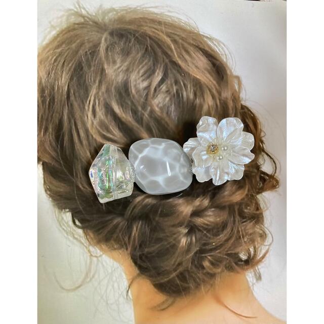 受注776 ミニヘアクリップ ハンドメイド ヘアアクセサリー フラワー 6