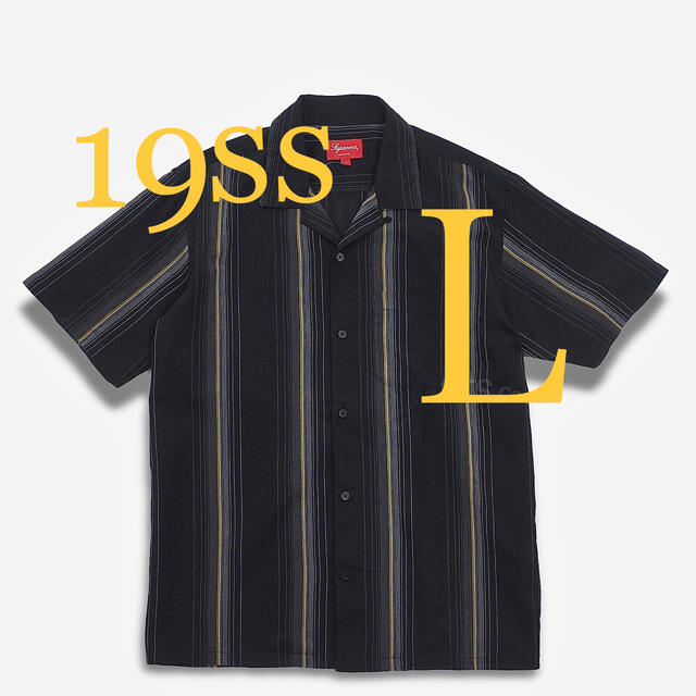 Supreme 19SS Vertical Stripe S/S Shirt 黒