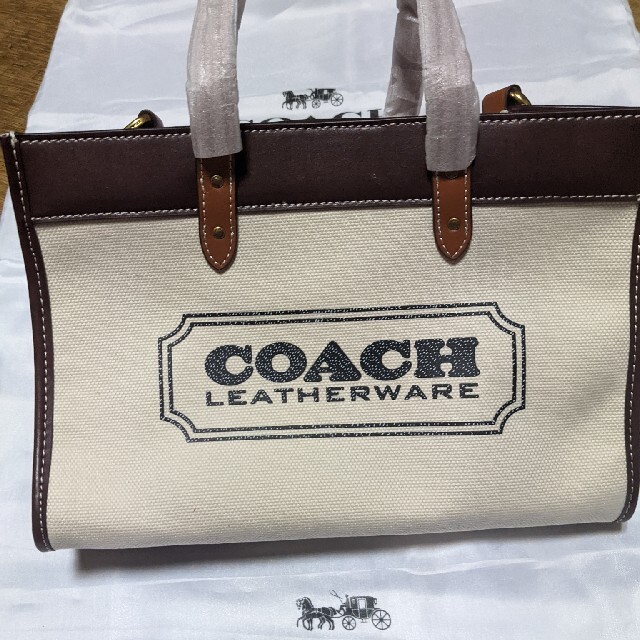 COACH ミニト−トバッグ ロゴ入り白 オシャレ 5280円引き www