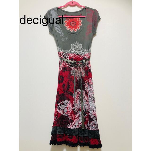 DESIGUAL(デシグアル)のdecigual ワンピースM 膝下丈  一度のみ着用(美品) レディースのワンピース(ひざ丈ワンピース)の商品写真