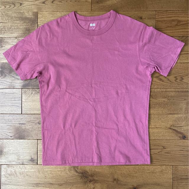 UNIQLO(ユニクロ)の【週末お値下げ】UNIQLO U クルーネックTシャツ（Lサイズ）くすみピンク メンズのトップス(Tシャツ/カットソー(半袖/袖なし))の商品写真