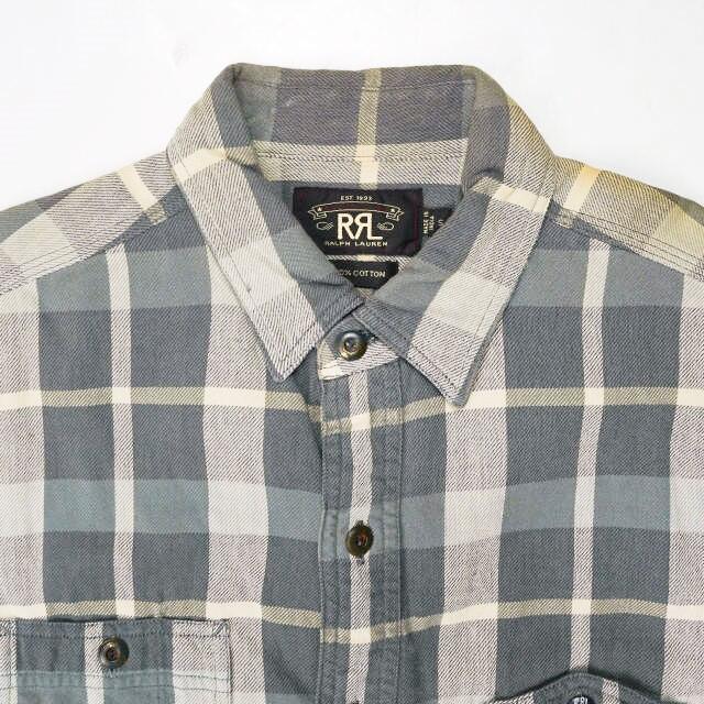 RRL(ダブルアールエル)のRRL ダブルアールエル L/S TWILL PLAID WORK SHIRTS コットンツイル チェックワークシャツ S グレー Double RL 長袖 トップス【中古】【RRL】 メンズのトップス(シャツ)の商品写真