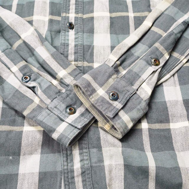 RRL(ダブルアールエル)のRRL ダブルアールエル L/S TWILL PLAID WORK SHIRTS コットンツイル チェックワークシャツ S グレー Double RL 長袖 トップス【中古】【RRL】 メンズのトップス(シャツ)の商品写真