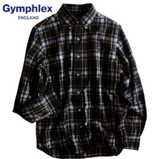 ジムフレックス(GYMPHLEX)の【GYMPHLEX】厚手　長袖シャツ　チェック　ロゴ　日本製☆(シャツ)