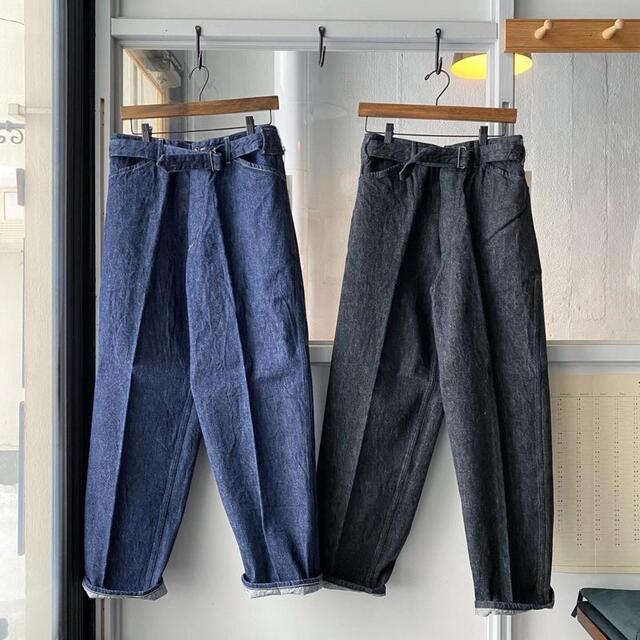 ヒップ 新品未使用COMOLI Denim Belted Pants コモリ ベルテッド 041Js