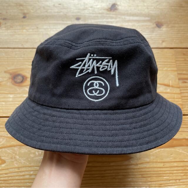 【美品】STUSSY ステューシー 黒 バケットハット