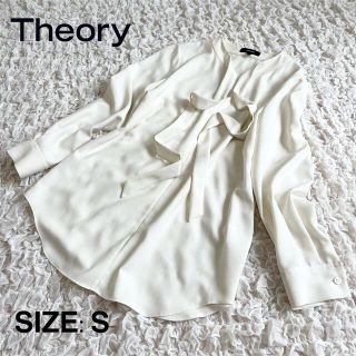 美品☆Theory セオリー ボウタイブラウス ホワイトHIRAレディース