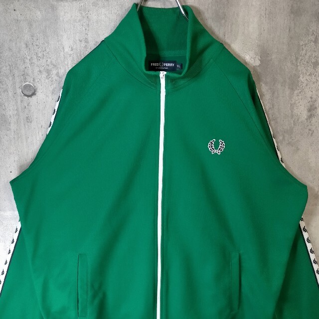 希少カラー 3XL フレッドペリー トラックジャケット 緑 白 収録タイトル 希少!FRED PERRY メンズ ジャージ トラックジャケット フレッドペリー ジャージ