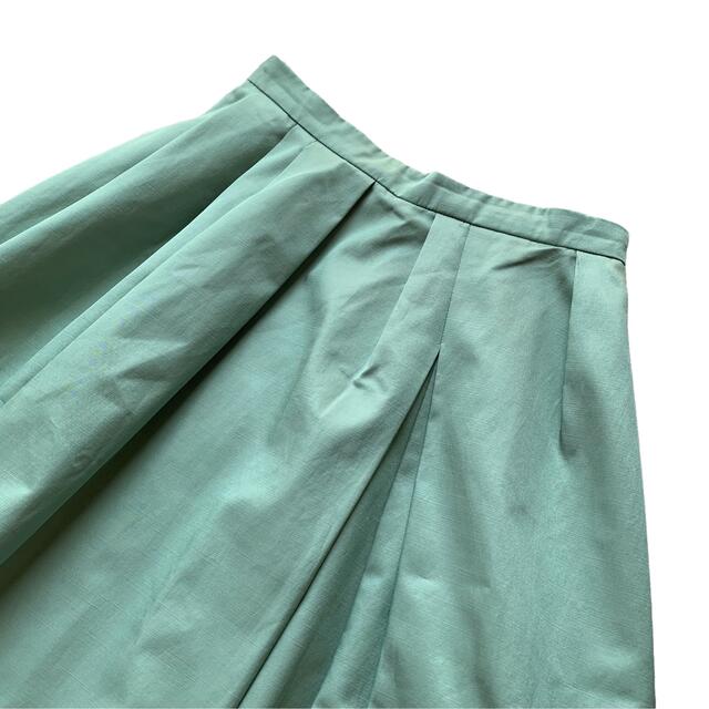 Mystrada(マイストラーダ)のマイストラーダ 美シルエット フレアスカート ギャザー エメラルドグリーン 38 レディースのスカート(ひざ丈スカート)の商品写真