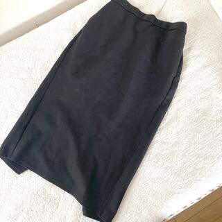 ジーユー(GU)のGU タイトスカート(黒・Lサイズ・両ポケット付)(ひざ丈スカート)