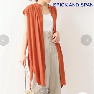 スピックアンドスパン(Spick & Span)のSPICK AND SPAN 。フロントギャザー ノースリーブブラウス(ひざ丈ワンピース)