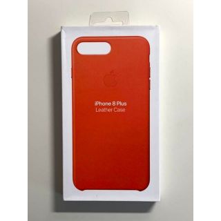 アップル(Apple)の【新品】純正 iPhone 7 / 8 Plus レザーケース・ブライトオレンジ(iPhoneケース)