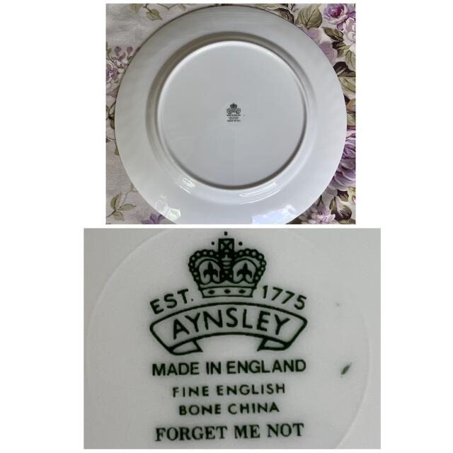 Aynsley China(エインズレイ)の【レア美品】エインズレイ★勿忘草★ディナー皿　2枚 インテリア/住まい/日用品のキッチン/食器(食器)の商品写真