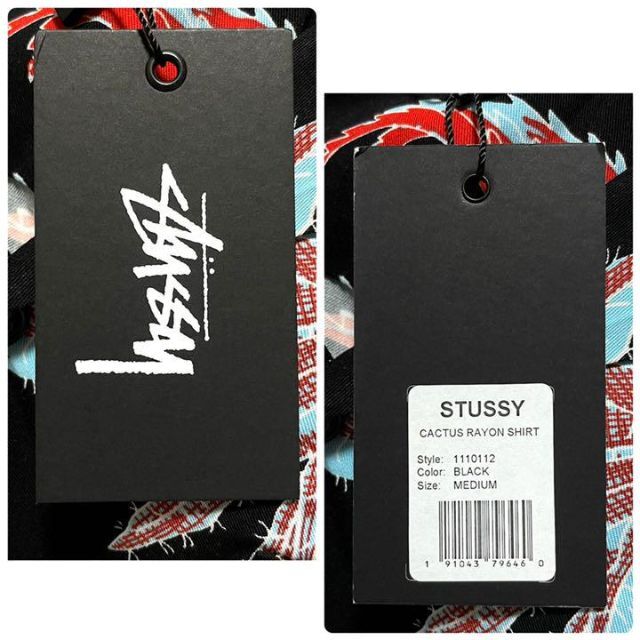 【未使用】 STUSSY ステューシー アロハ シャツ NOMA コラボ M 黒 9