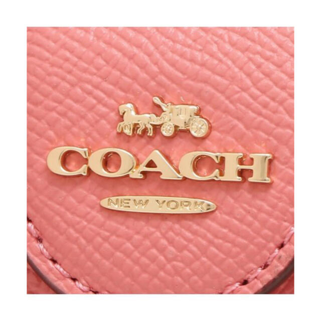 新品COACH【コーチ】二つ折りミディアム財布（タフィピンク）