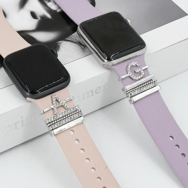 アップルウォッチ イニシャル チャーム T ローズゴールド