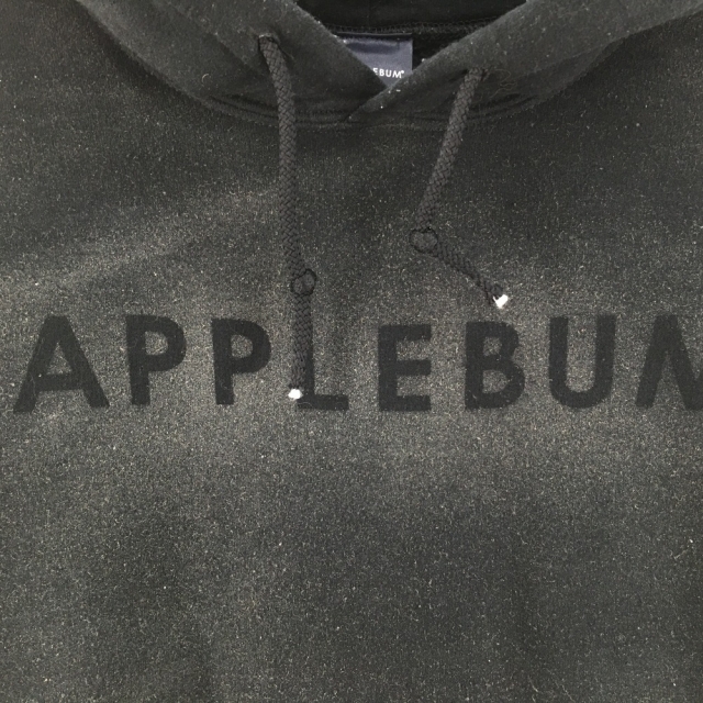 ▼▼Applebum アップルバム メンズ パーカー ブリーチ加工 Mサイズ ブラック