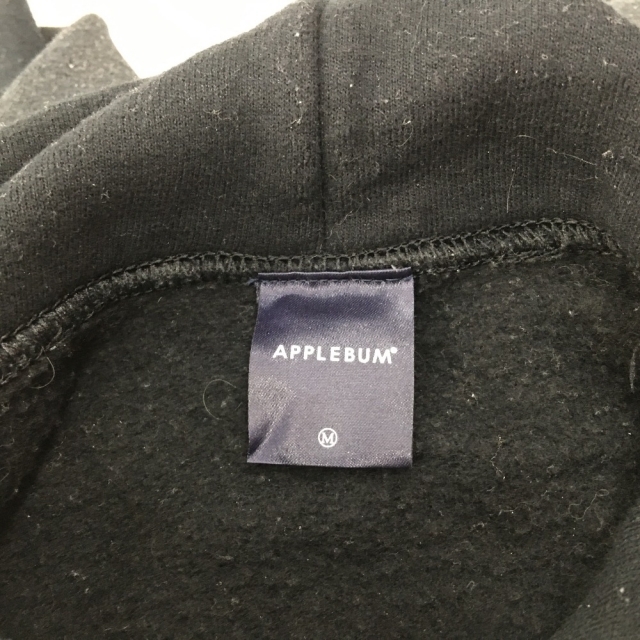 正規取扱店販売店 ▼▼Applebum アップルバム メンズ パーカー ブリーチ加工 Mサイズ ブラック