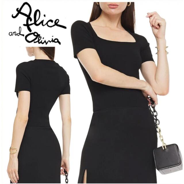 Alice+Olivia(アリスアンドオリビア)の❤️★Alice olive22新作新品   黒　カットソー　オシャレ レディースのトップス(カットソー(半袖/袖なし))の商品写真