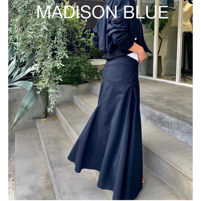 MADISONBLUE - 【MADISON BLUE 】トロピカルウールフレアスカート/NAVY 