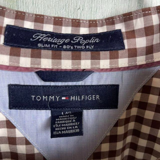 TOMMY HILFIGER(トミーヒルフィガー)の90's TOMMY HILFIGER フラッグロゴ刺繍　ギンガムチェックシャツ メンズのトップス(シャツ)の商品写真