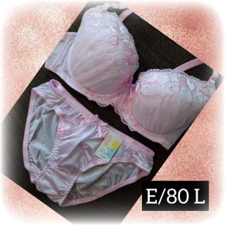 e80-12b【E/80 L】ブラジャー/ショーツ　上下セット【新品タグ付き】(ブラ&ショーツセット)