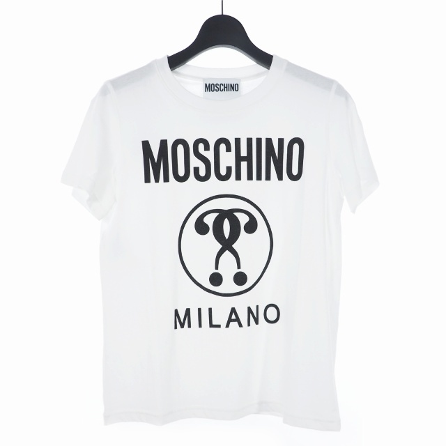 MOSCHINO(モスキーノ)のモスキーノ 20SS ロゴ プリント Tシャツ カットソー 半袖 40 白 メンズのトップス(Tシャツ/カットソー(半袖/袖なし))の商品写真