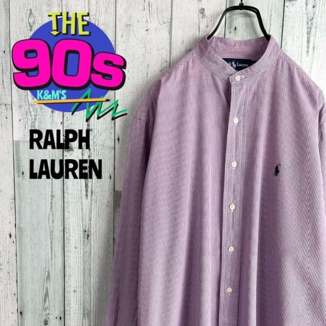 POLO RALPH LAUREN(ポロラルフローレン)の90's ポロバイラルフローレン  ポニーロゴ刺繍　ギンガムチェックシャツ メンズのトップス(シャツ)の商品写真