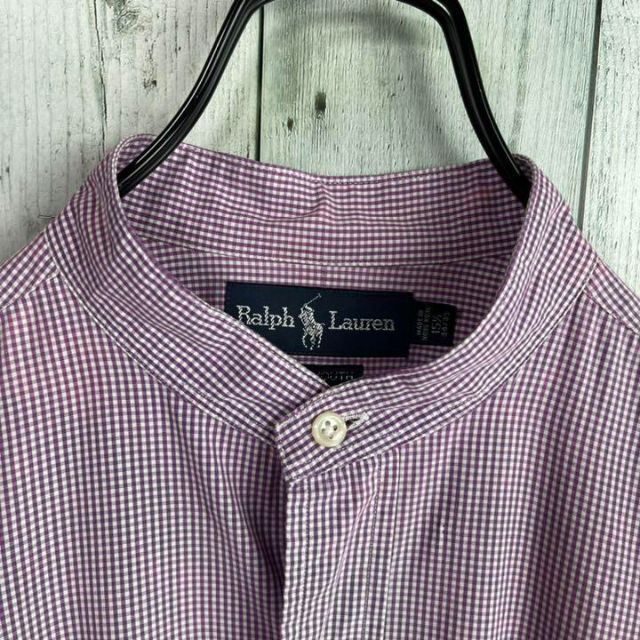 POLO RALPH LAUREN(ポロラルフローレン)の90's ポロバイラルフローレン  ポニーロゴ刺繍　ギンガムチェックシャツ メンズのトップス(シャツ)の商品写真