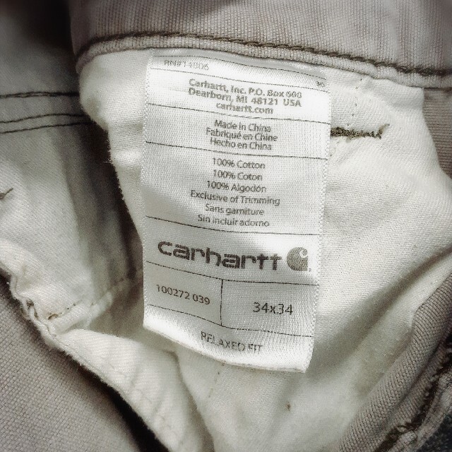 carhartt(カーハート)の希少90sカーハート34×34ペインターパンツカーゴ古着ボトムス白ホワイト メンズのパンツ(ペインターパンツ)の商品写真