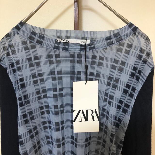 ZARA(ザラ)のZARA ボートネック　ソフトブラウス　レディース　M レディースのトップス(カットソー(長袖/七分))の商品写真