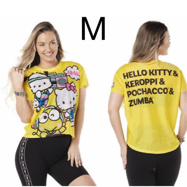 zumba キティ Tシャツ  M kitty ケロッピ ポチャッコ　黄色