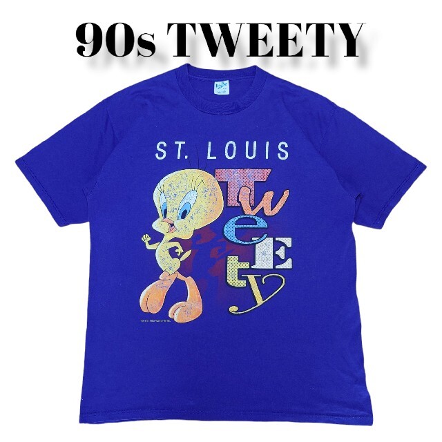 90s TWEETY  ビッグプリント Tシャツ パーブル39s90