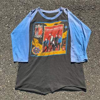 vintage 80's ラグランTシャツ DURAN DURAN バンドT(Tシャツ/カットソー(七分/長袖))