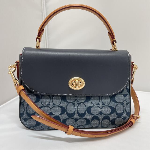 コーチ COACH デニム シグネチャー シャンブレー マーリー トップハンドル7cmハンドル