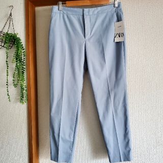 ザラ(ZARA)の新品値札付　ZARA　サイズ　38 M　ブルーのストレートパンツ(カジュアルパンツ)