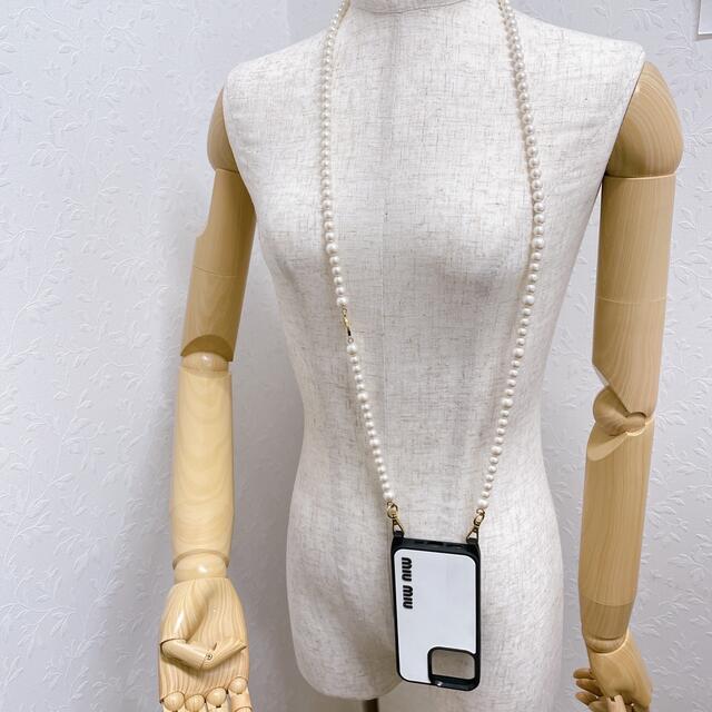 miumiu - miumiu iPhone13Pro ケース ラバー フェイクパールストラップ