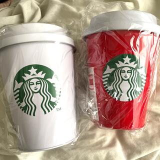 スターバックスコーヒー(Starbucks Coffee)のスターバックス☆新品未開封！ペーパーカップ缶2個セット(小物入れ)