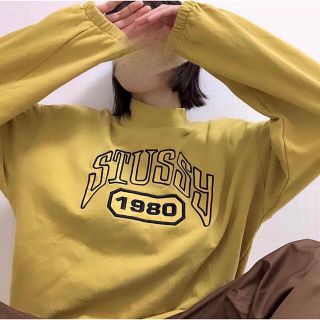 ステューシー(STUSSY)のstussy スウェット(マスタード)(トレーナー/スウェット)