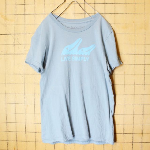 patagonia(パタゴニア)のUSA製 patagoniaイルカプリントTシャツ 半袖ライトブルーM ss12 レディースのトップス(Tシャツ(半袖/袖なし))の商品写真