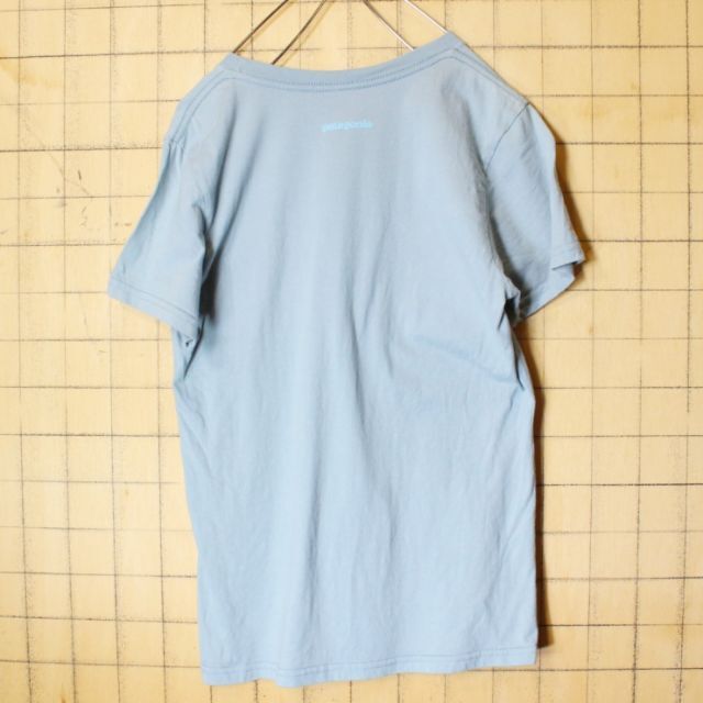 patagonia(パタゴニア)のUSA製 patagoniaイルカプリントTシャツ 半袖ライトブルーM ss12 レディースのトップス(Tシャツ(半袖/袖なし))の商品写真