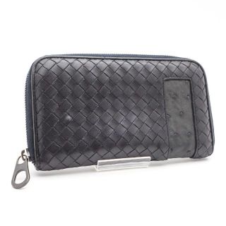 ボッテガヴェネタ(Bottega Veneta)の《希少》Bottega Veneta 長財布 ブラック オーストリッチレザー(長財布)