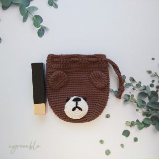 くまさん🐻 ハンドメイド 巾着ポーチ👝(ポーチ)