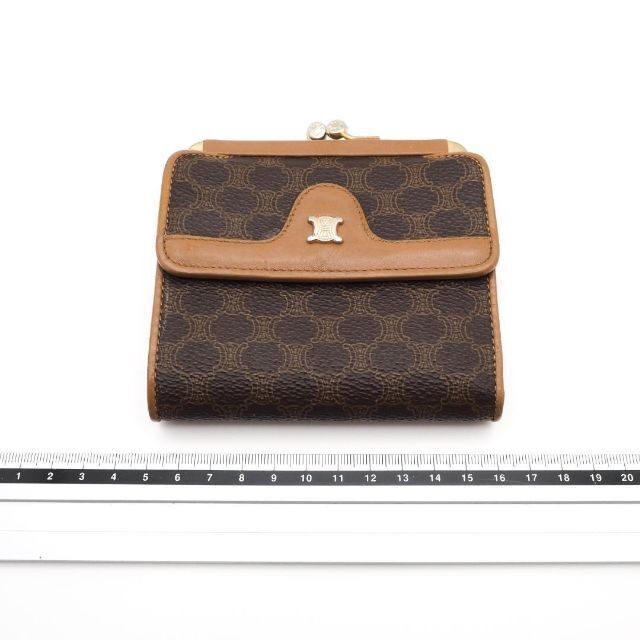 celine - 《希少》CELINE 折財布 マカダム コンパクト がま口 ブラウン ...