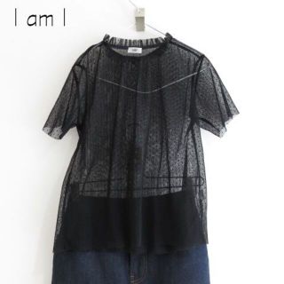 アイアムアイ(I am I)のIAMI アイアムアイ　レース　Tシャツ　　黒 アンビデックス　(Tシャツ(半袖/袖なし))