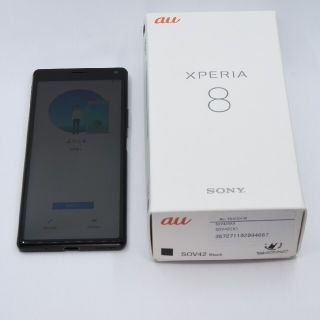 エクスペリア(Xperia)のau Xperia 8 ブラック SOV42 SIMロック解除済み(スマートフォン本体)