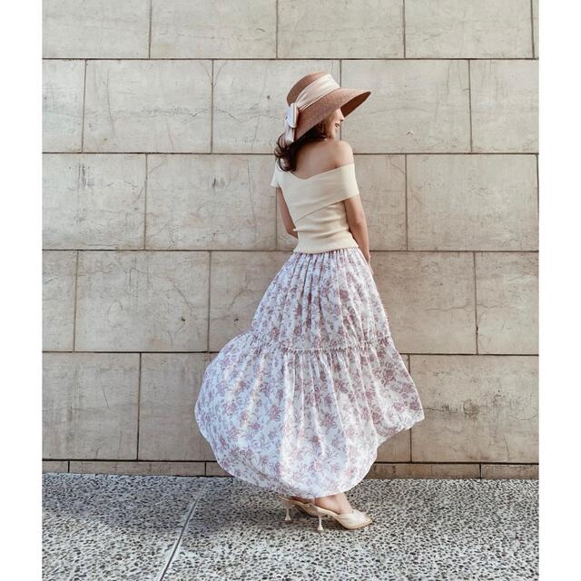 eimy istoire(エイミーイストワール)のエイミーイストワール♡ Amanda flowerギャザーフレアスカート レディースのスカート(ロングスカート)の商品写真