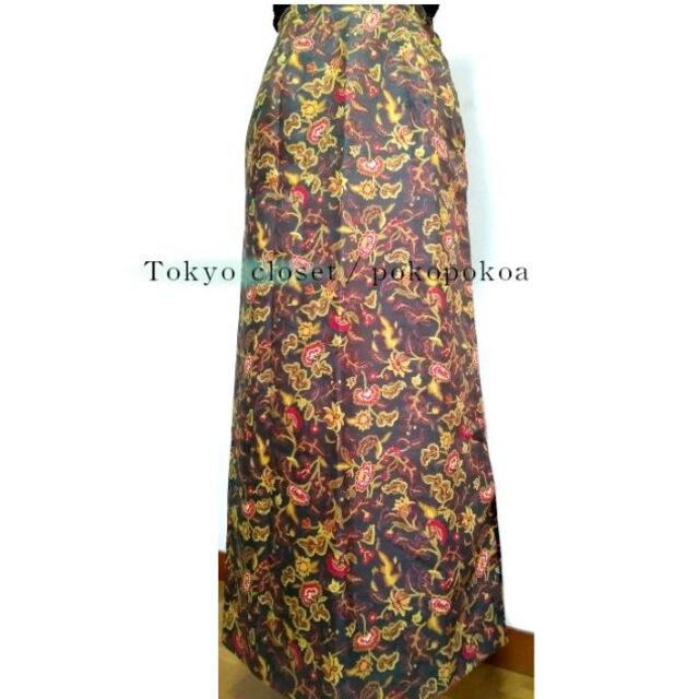 超美品　ボタニカル　ロングスカート　上質　ナロースカート　バティック　シック レディースのスカート(ロングスカート)の商品写真